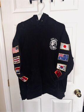 Hypland Worldwide Flag Sleeve Hoodie Black XL Streetwear
